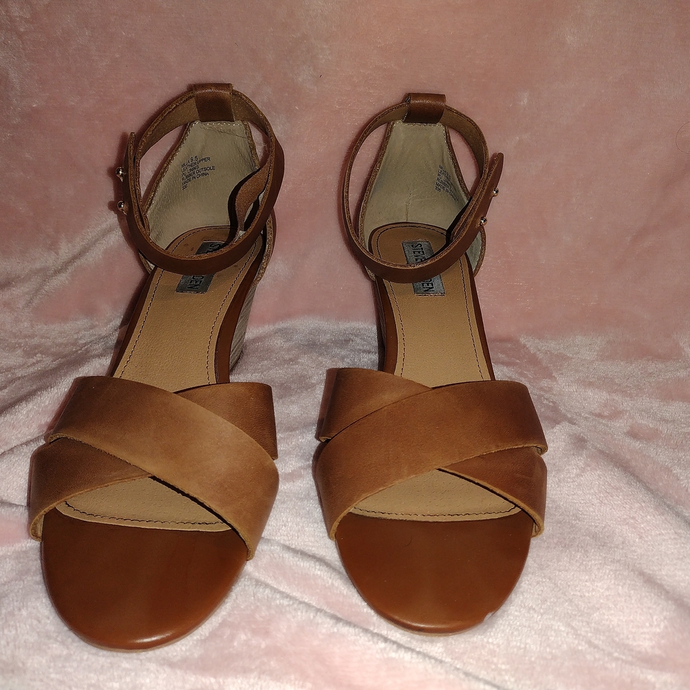 Steve Madden Brown Leather Sandals with Ankle Strap